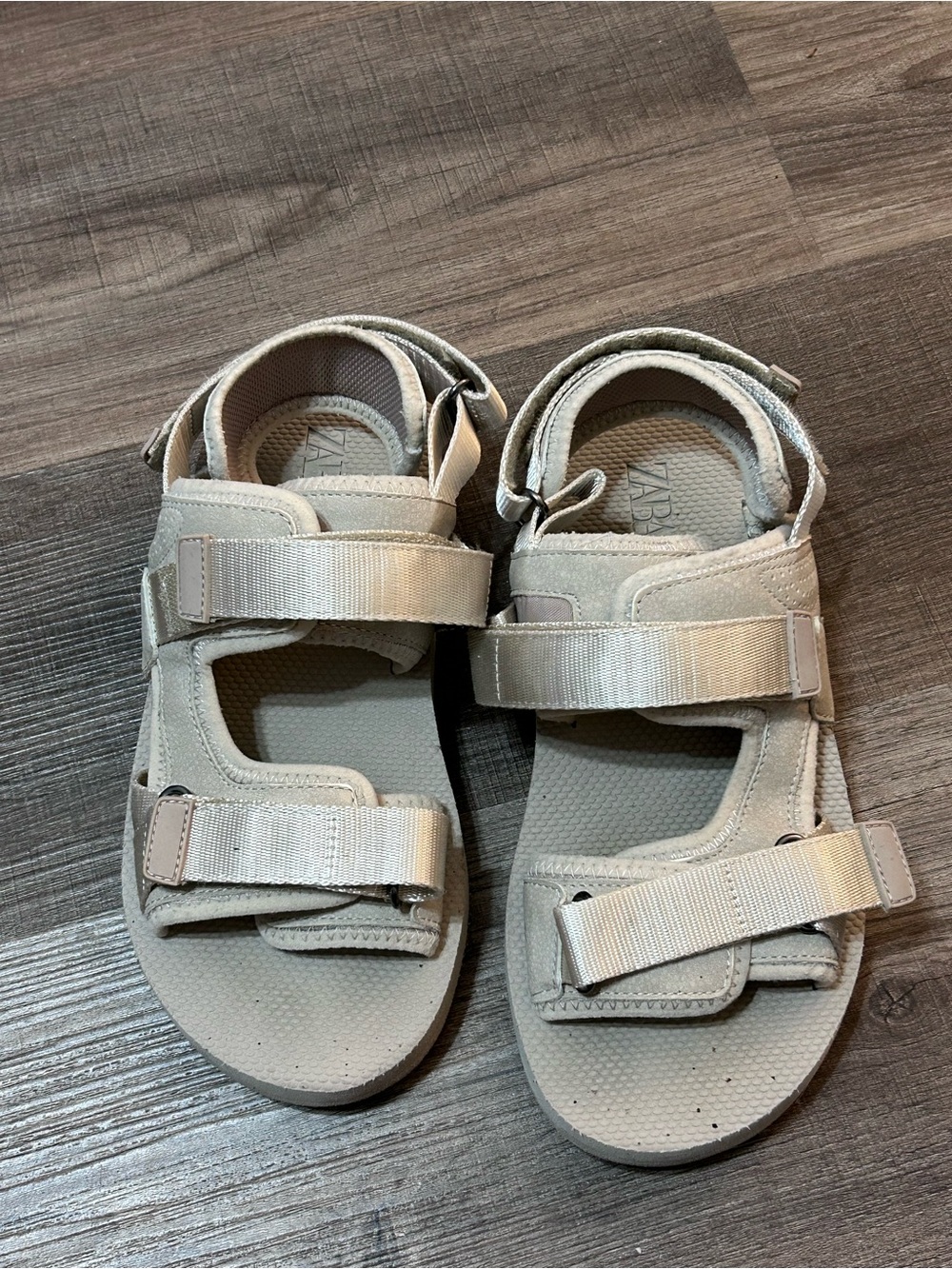 Zara Beige Open-Toe Espadrille Sandals